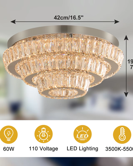 11.8''Modern K9 Crystal LED Ceiling Light