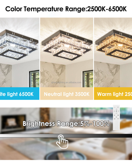 Modern 2 Layer Crystal Ceiling Lamp Lighting