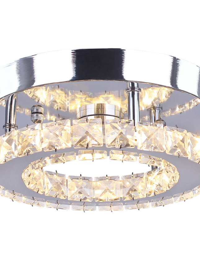 Small Round Crystal Chandelier with Switch Control