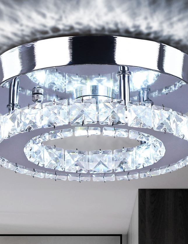 Small Round Crystal Chandelier with Switch Control