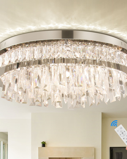19.6'' Modern Luxury Crystal Hanging Chandelier