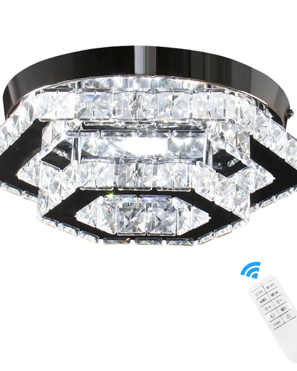 LED Crystal Lamp Double-Layer Polygonal Ceiling Light