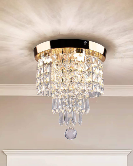 Mini LED Round Crystal Ceiling Lamp