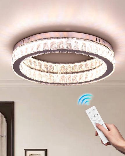 Round LED K9 Crystal Ceiling Light