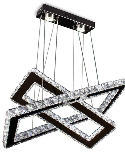 Ceiling Chandelier 2 Rectangular K9 Crystal