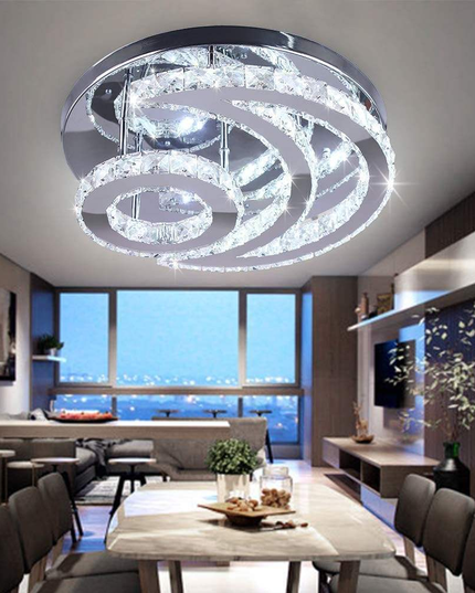 Moon Shape LED Crystal Ceiling Light