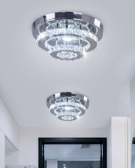 2 Layer Round Design K9 Crystal Chandelier