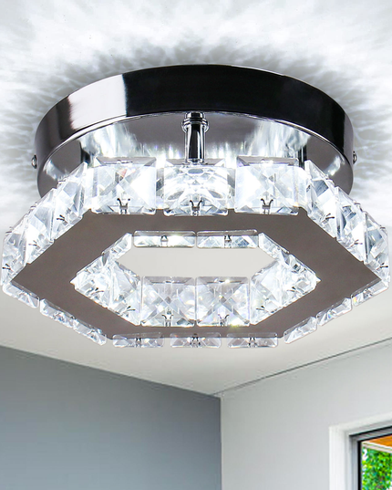 LED Pendant Light Hexagonal Crystal Ceiling Light