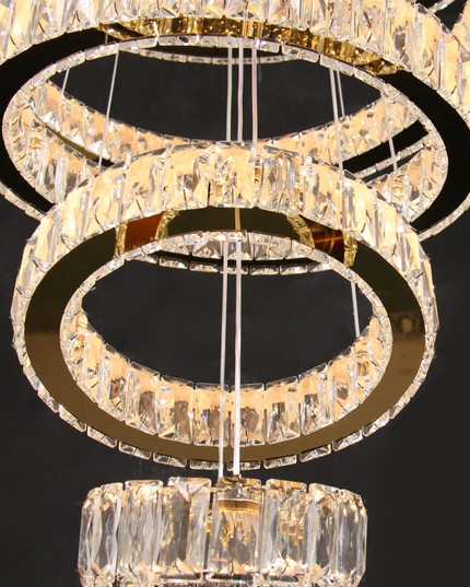 5-Ring LED Crystal Pendant Lamp