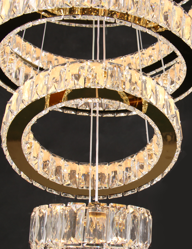 5-Ring LED Crystal Pendant Lamp