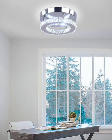 Small Round Crystal Chandelier with Switch Control