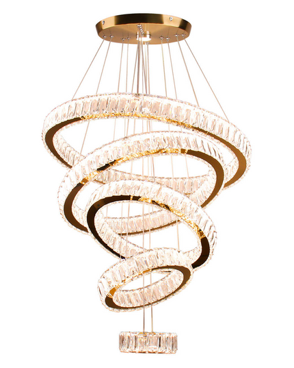5-Ring LED Crystal Pendant Lamp