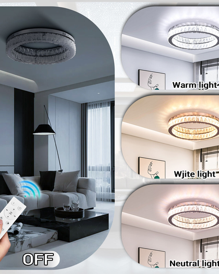 Round LED K9 Crystal Ceiling Light