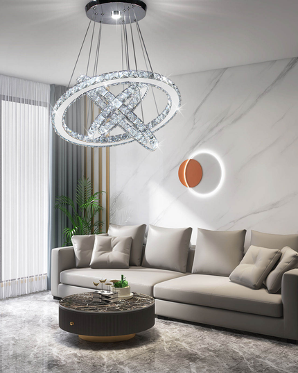 Modern 2-Circular Elegant Crystal Chandeliers