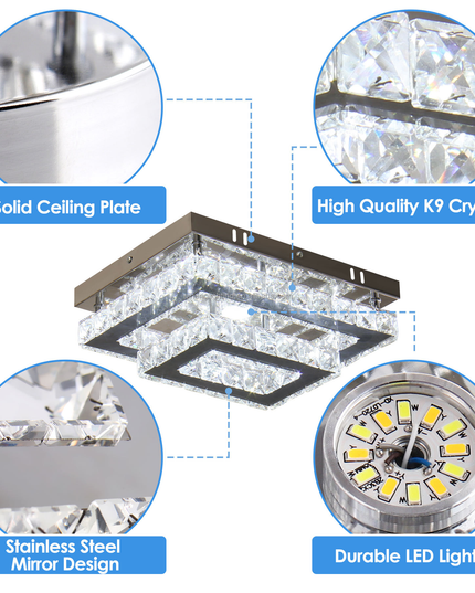 Modern 2 Layer Crystal Ceiling Lamp Lighting