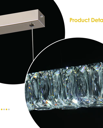 Suspended LED Crystal Line Chandelier