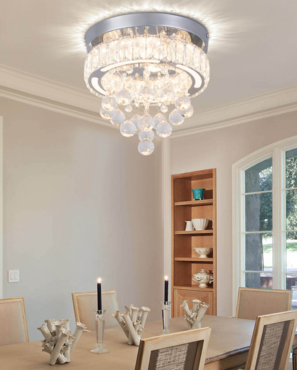 Modern Nordic Large Crystal LED Ceiling Light