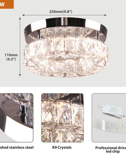 9.8'' round LED Ceiling Light