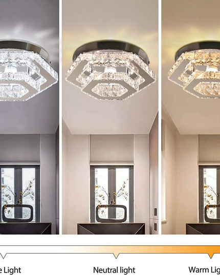 LED Crystal Lamp Double-Layer Polygonal Ceiling Light