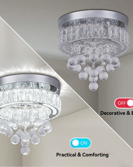 Modern Nordic Large Crystal LED Ceiling Light