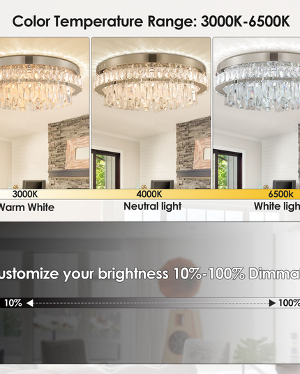 19.6'' Modern Luxury Crystal Hanging Chandelier