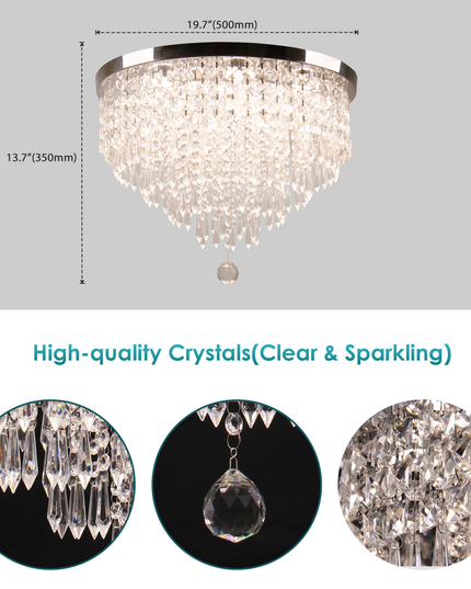 Luxury K9 Crystal LED Round Chandelier