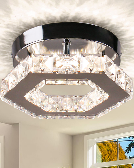 LED Pendant Light Hexagonal Crystal Ceiling Light