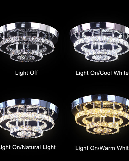2 Layer Round Design K9 Crystal Chandelier