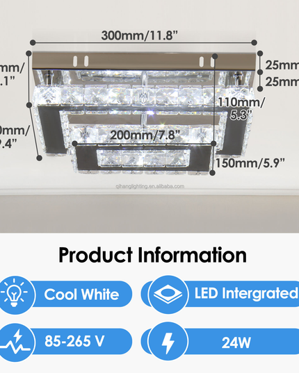 Modern 2 Layer Crystal Ceiling Lamp Lighting