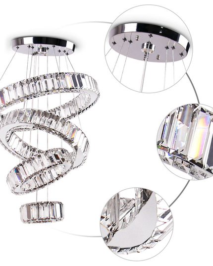 Modern Luxury 4-Ring Crystal Chandelier