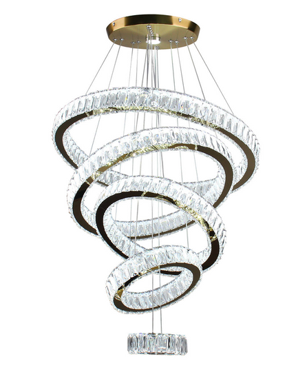 5-Ring LED Crystal Pendant Lamp