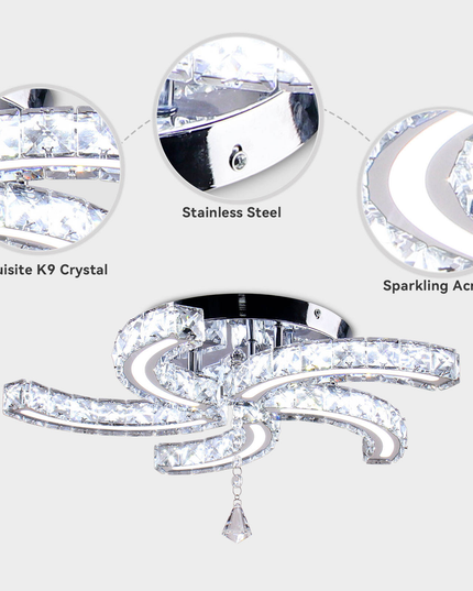 Luxury 5-Sickle Crystal Ceiling Light