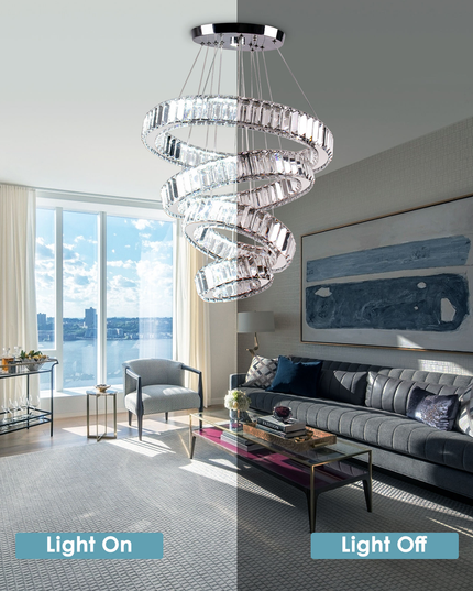 Modern Luxury 4-Ring Crystal Chandelier