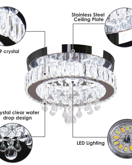 11.8'' Modern Luxury K9 Crystal LED Ceiling Lights