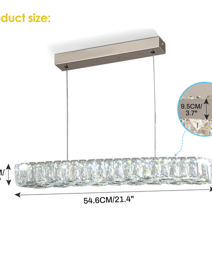 Suspended LED Crystal Line Chandelier