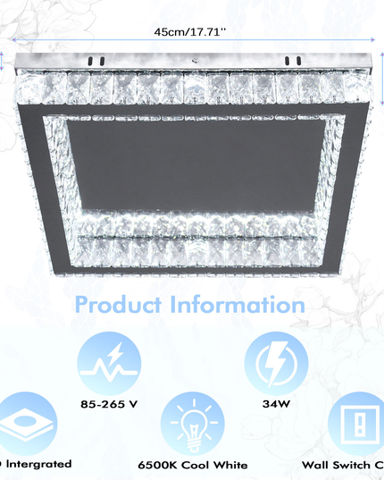 Modern Remote Led K9 Crystal Ceiling Light