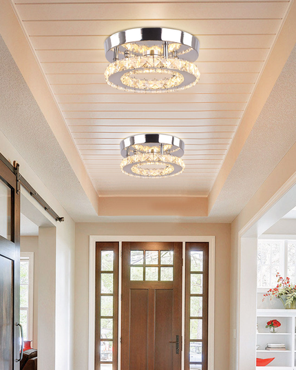 Small Round Crystal Chandelier with Switch Control