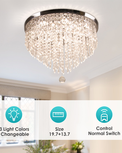 Luxury K9 Crystal LED Round Chandelier