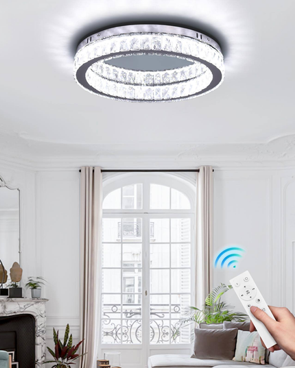 Round LED K9 Crystal Ceiling Light