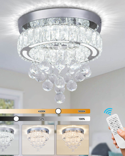 Modern Nordic Large Crystal LED Ceiling Light