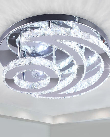 Moon Shape LED Crystal Ceiling Light