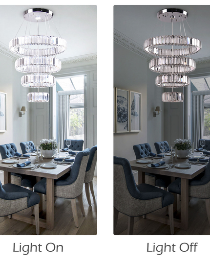 Modern Luxury 4-Ring Pendant Chandelier