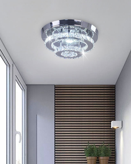 2 Layer Round Design K9 Crystal Chandelier