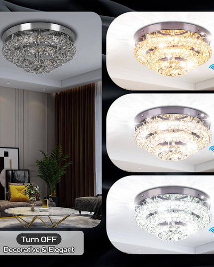 Round Ceiling Lights K9 Crystal Home Decor