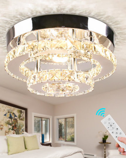 Modern Crystal 2 Tier Round Ceiling Chandelier
