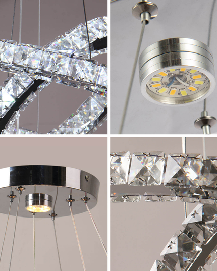 Modern 2-Circular Elegant Crystal Chandeliers