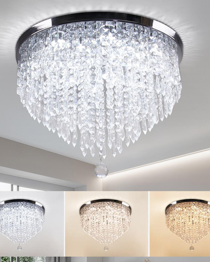 Luxury K9 Crystal LED Round Chandelier