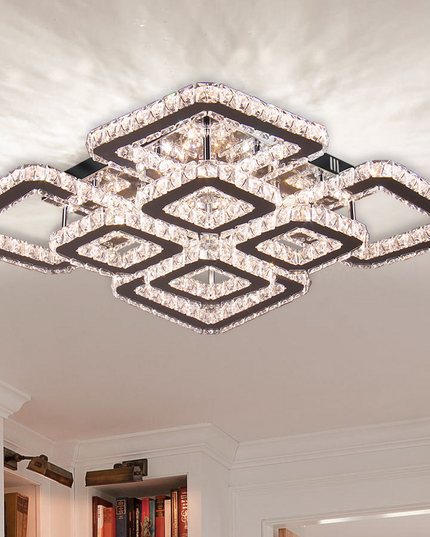 K9 Crystal LED Square Restaurant Ceiling Light