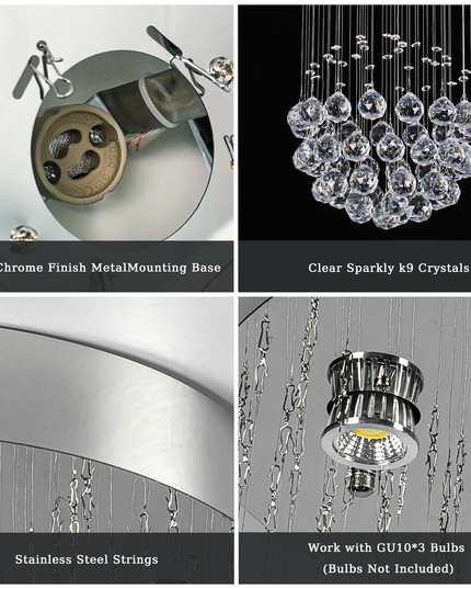 Luxury Led Round K9 Crystal Chandelier