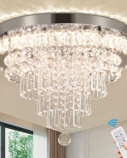 Contemporary Luxury K9 Crystal Flush Mount Ceiling Light